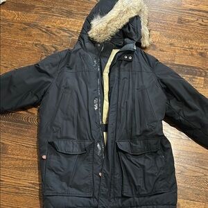 Woolrich Black Parka with Fur Hood